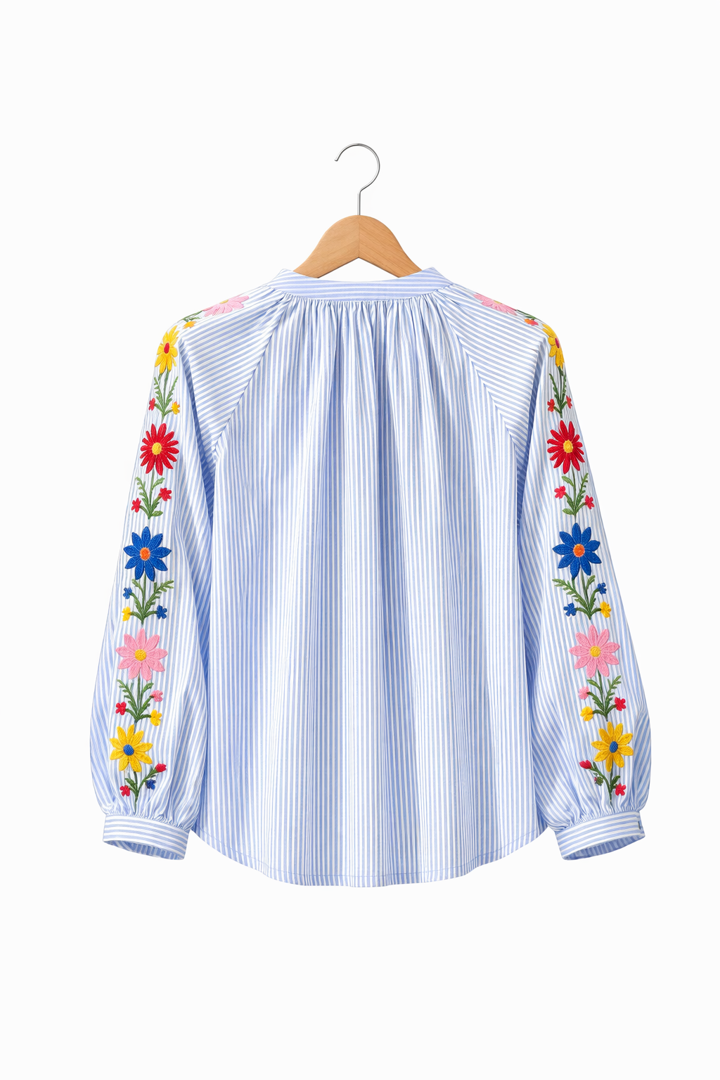 vue dos - blouse Solène - motifs printaniers colorés