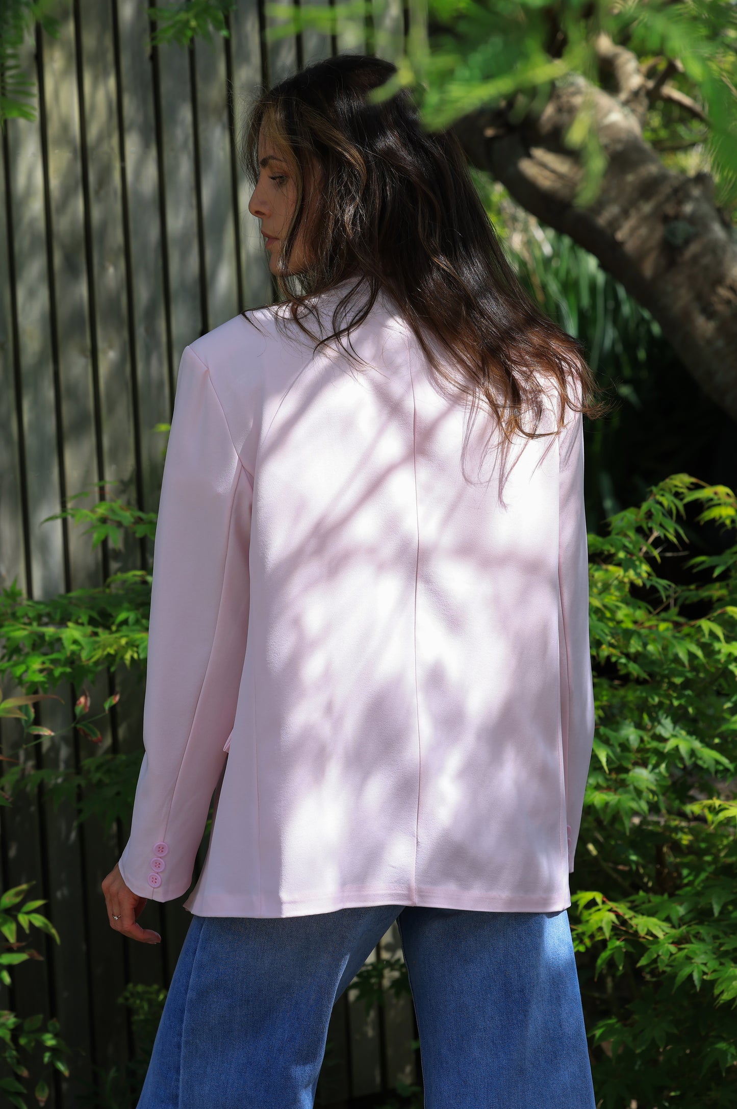 Veste Lou - asymétrie rose