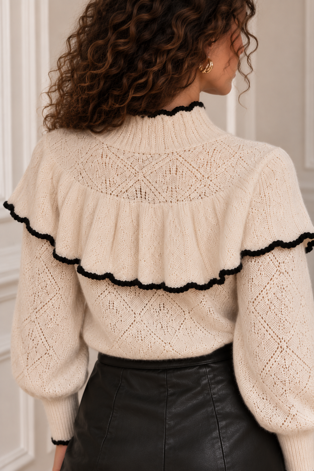 Pull Annabelle - ivoire et noir