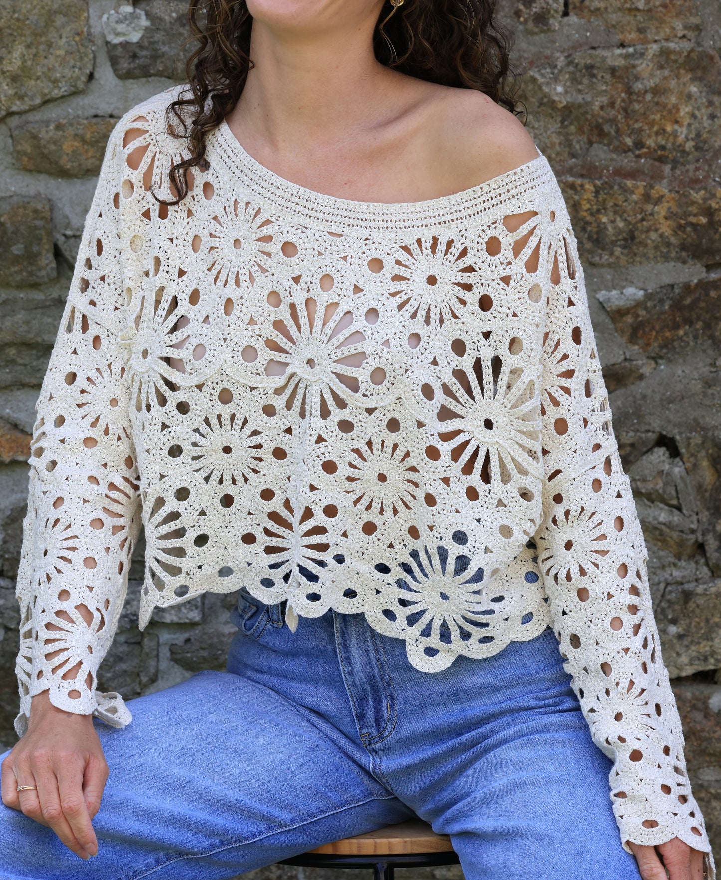 Top Vicky - crochet crème