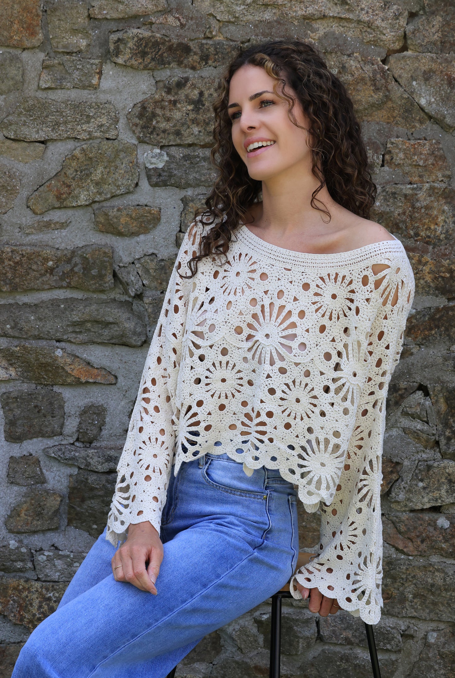 Top Vicky - crochet crème