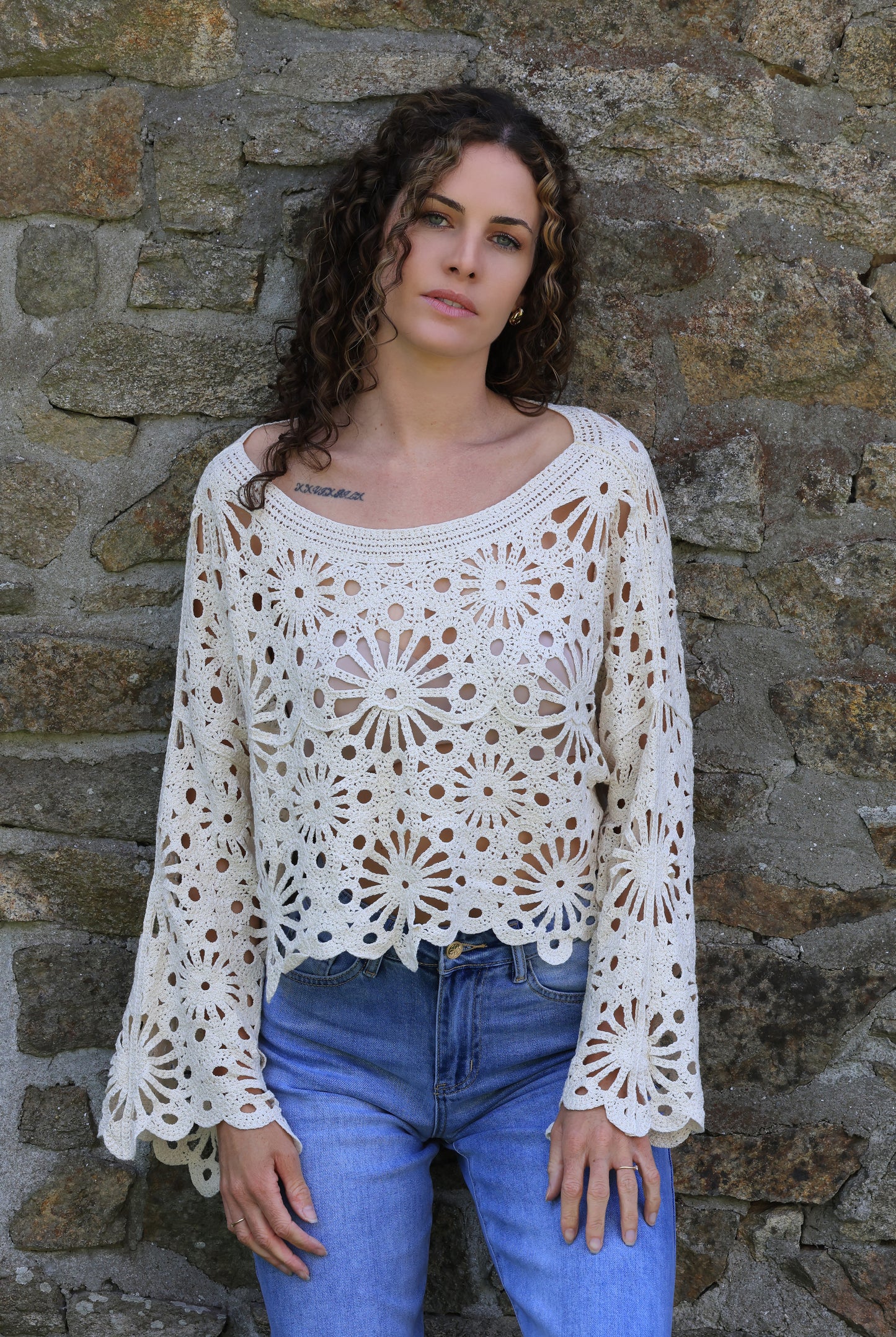 Top Vicky - crochet crème