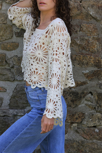Top Vicky - crochet crème
