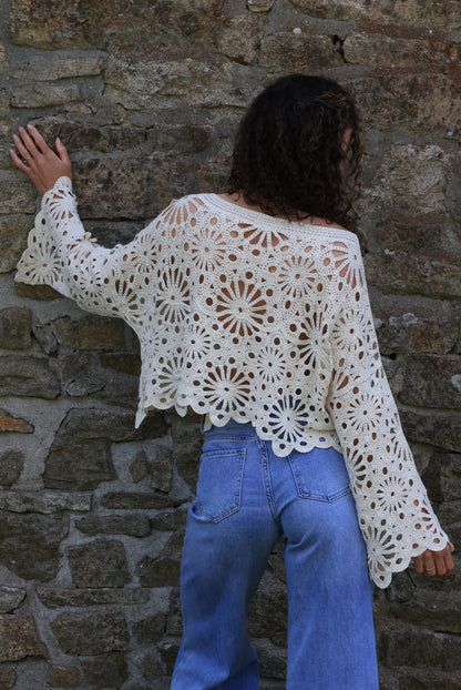 Top Vicky - crochet crème