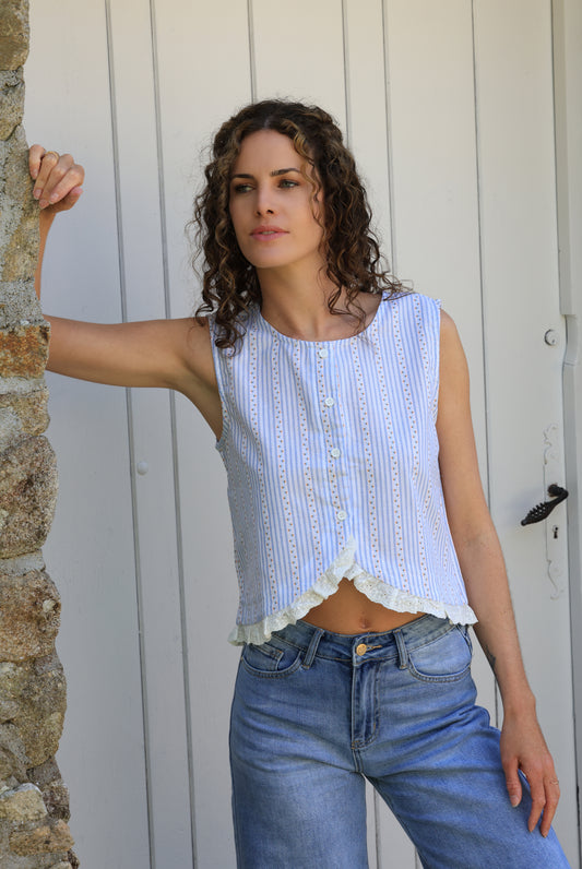 Top Chloé - rayures estivales
