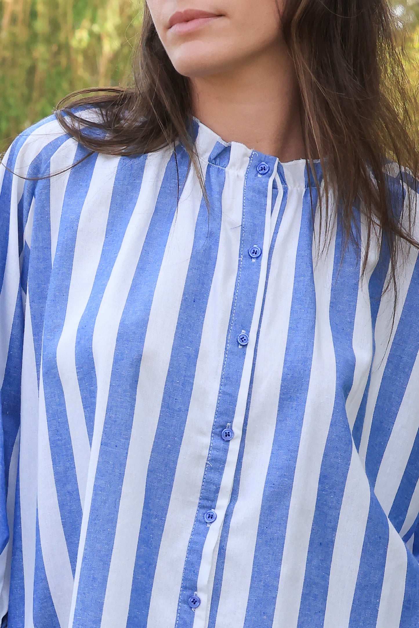 Blouse Mira - Oversize rayée bleu