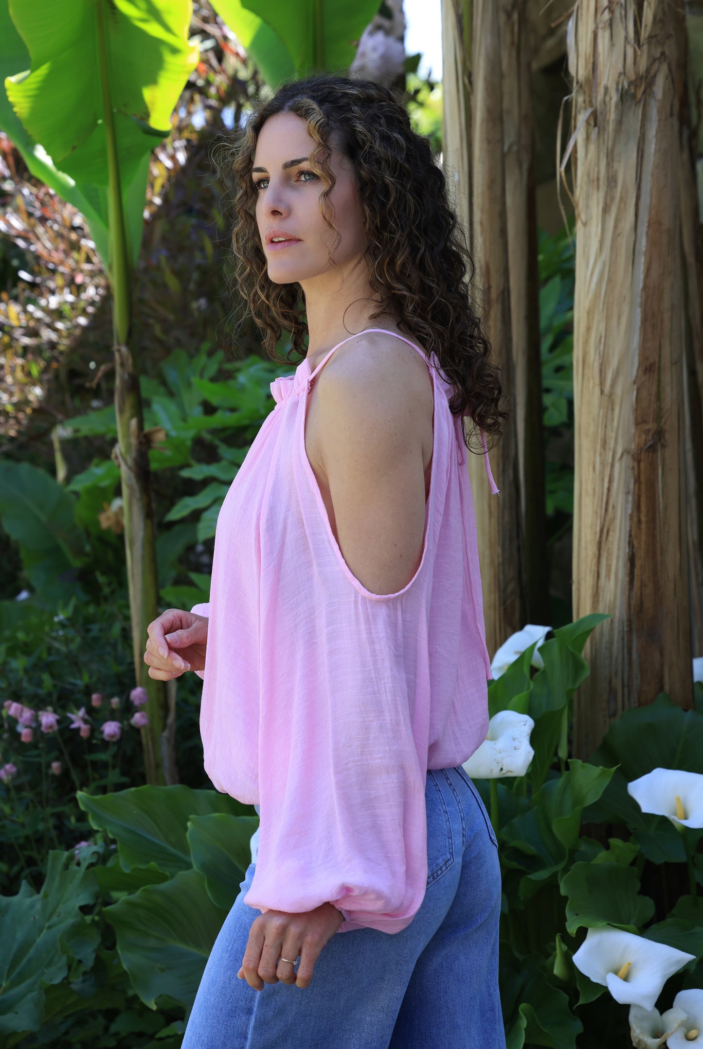 Blouse Lison - épaules nues guimauve