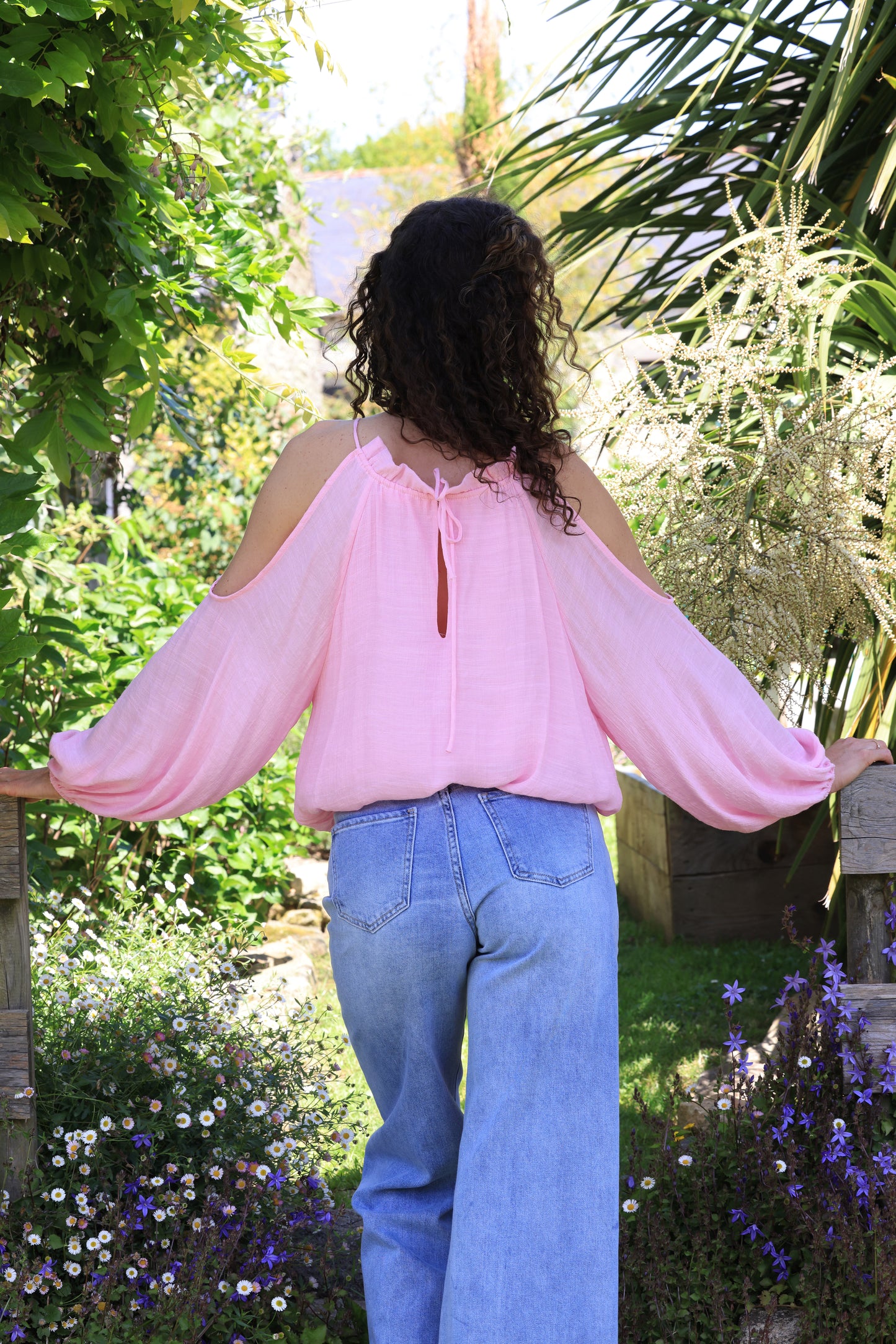 Blouse Lison - épaules nues guimauve