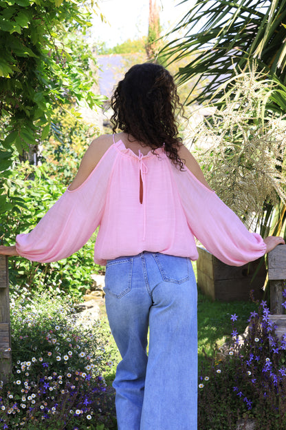Blouse Lison - épaules nues guimauve