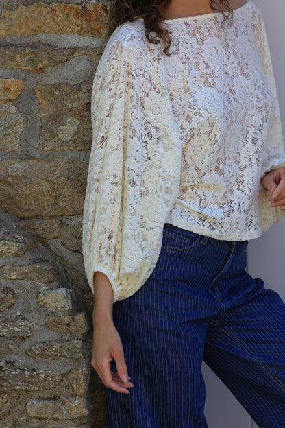 Blouse Nina - dentelle crème