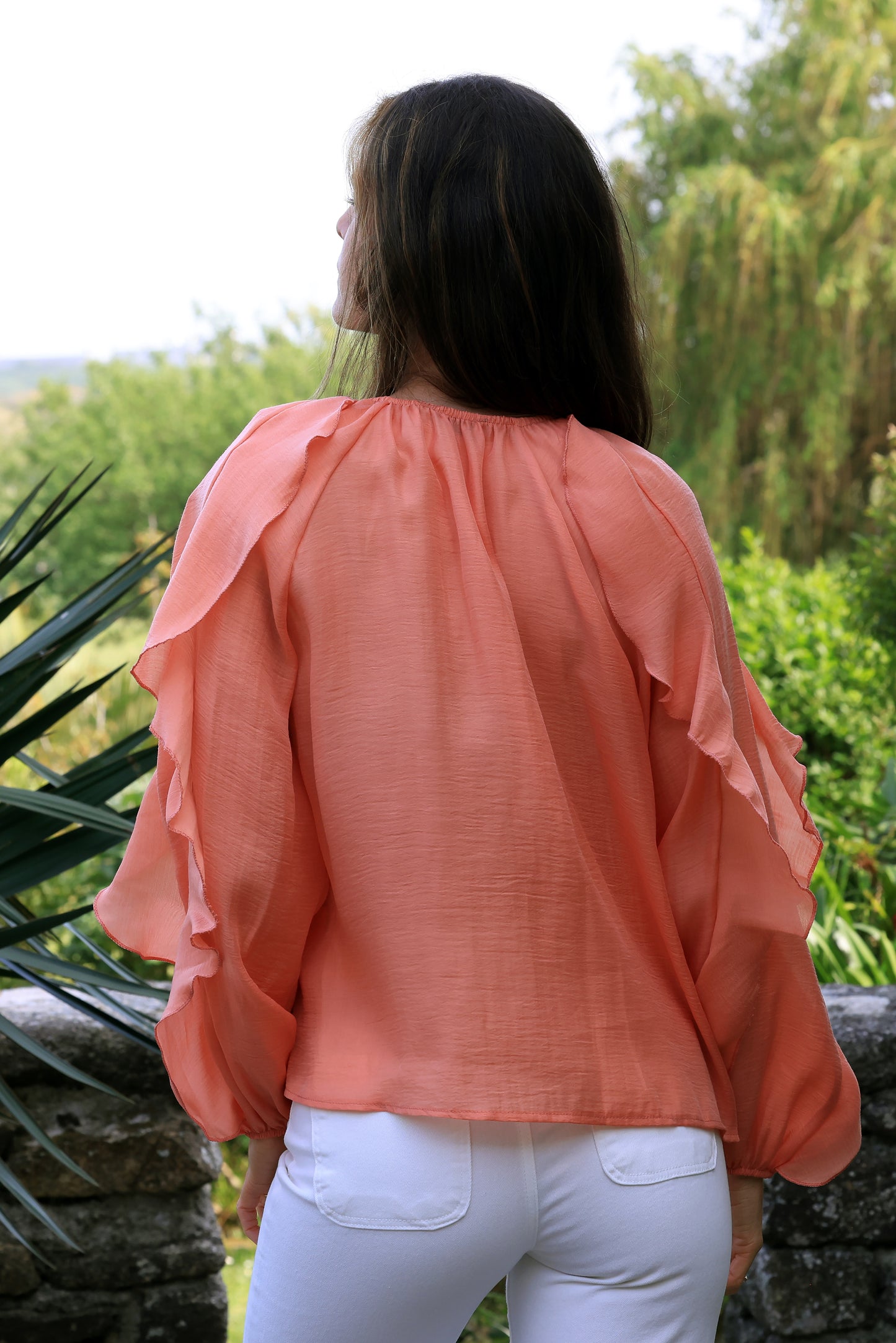 Blouse Eloïse - volants corail