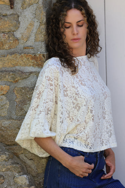 Blouse Nina - dentelle crème