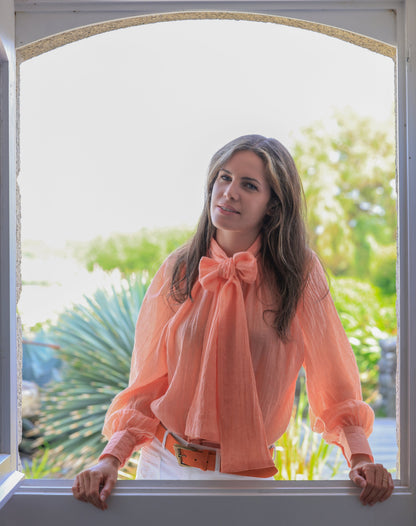 Blouse Uma - Lavallière corail
