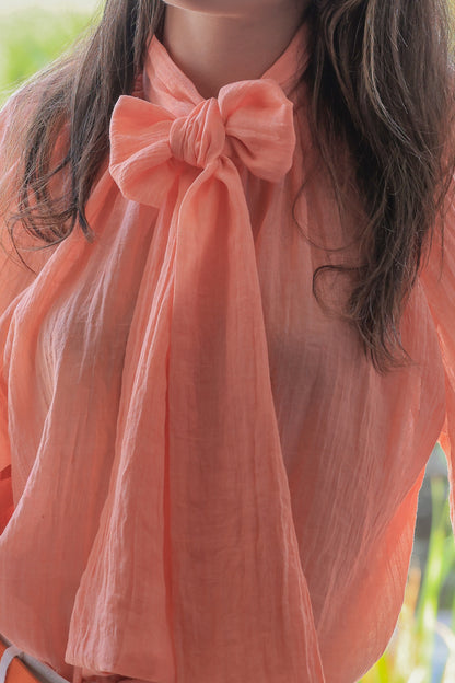 Blouse Uma - Lavallière corail