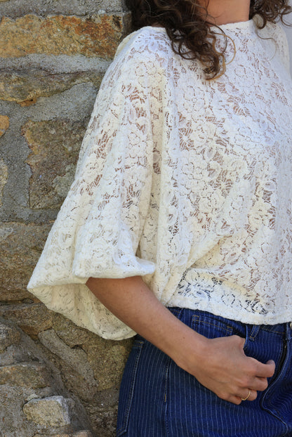 Blouse Nina - dentelle crème