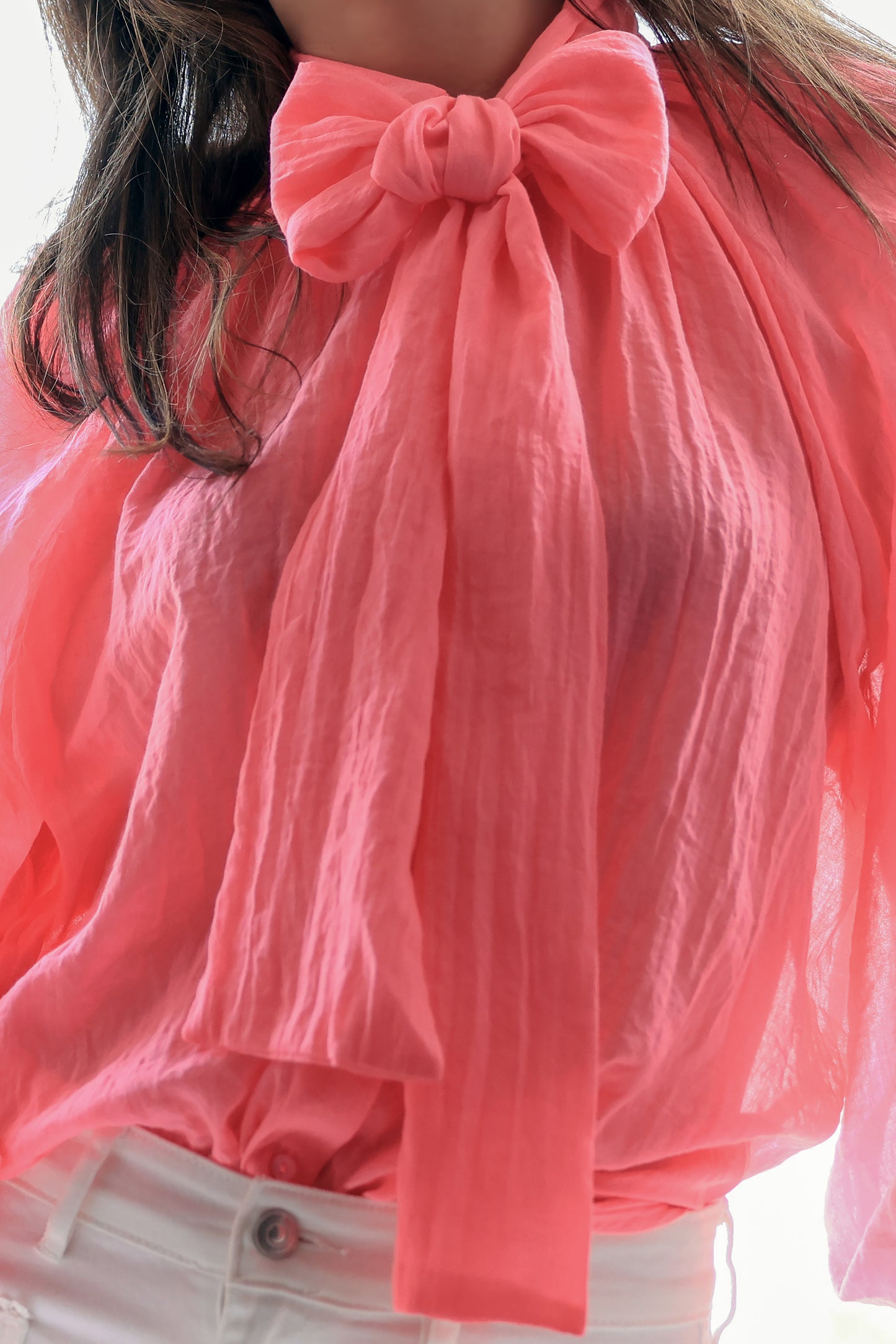 Blouse Uma - Lavallière rose fluo