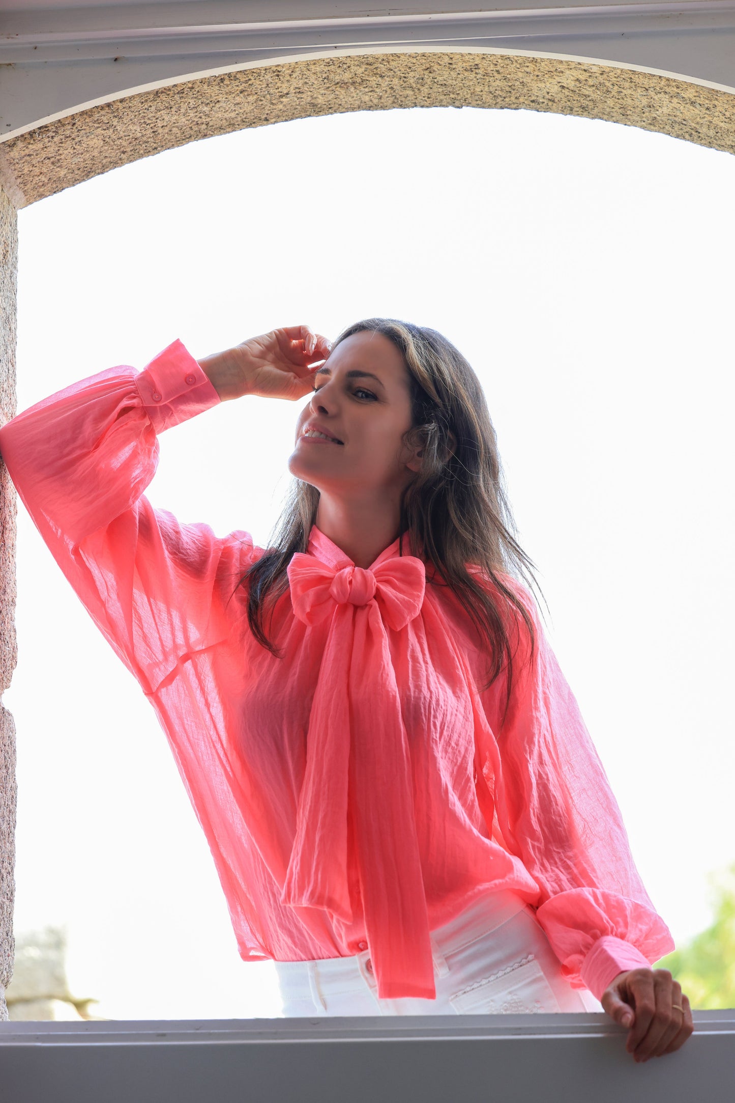 Blouse Uma - Lavallière rose fluo