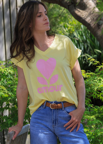 T-shirt Alix - Amour jaune