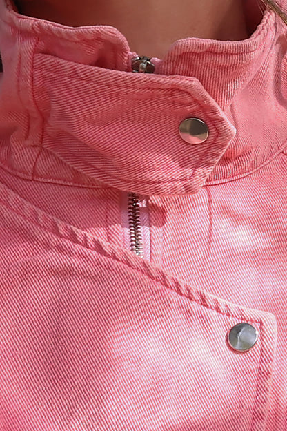 Veste Romy jean rose - détail finitions