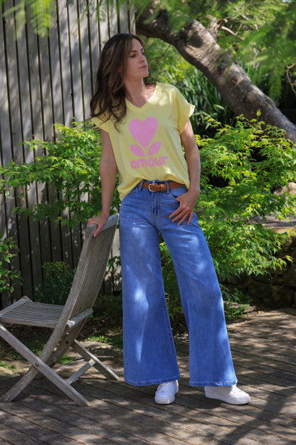 T-shirt Alix - Amour jaune