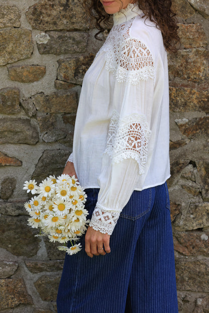 Blouse Anaé - dentelle blanche