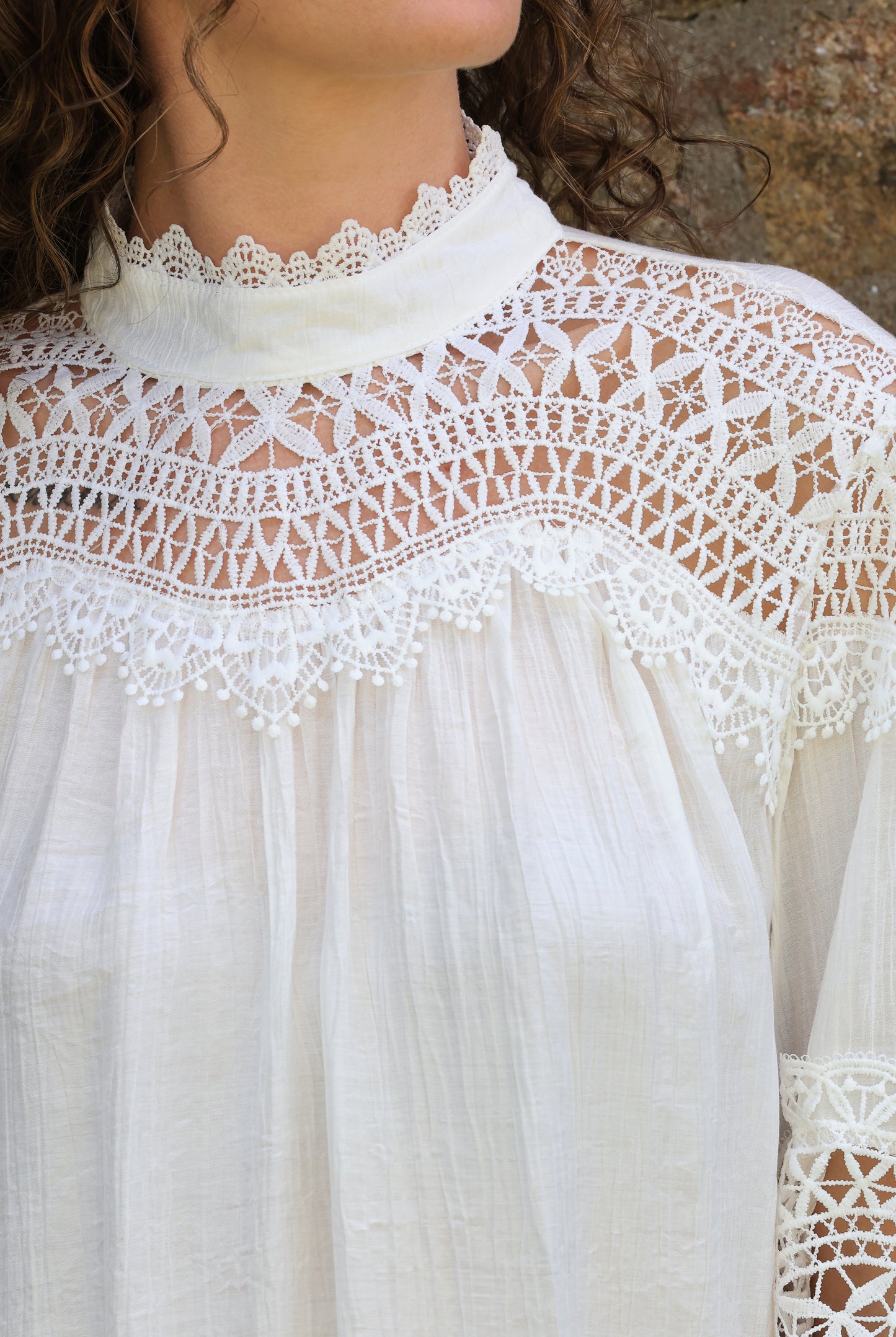 Blouse Anaé - dentelle blanche
