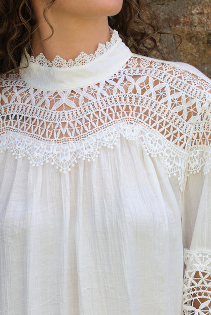 Blouse Anaé - dentelle blanche