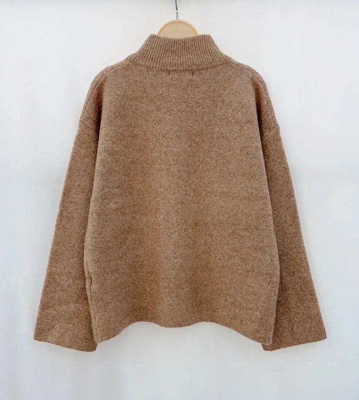 vue dos Gilet femme Sienna camel maille douce essentiel bohème chic - It Hippie
