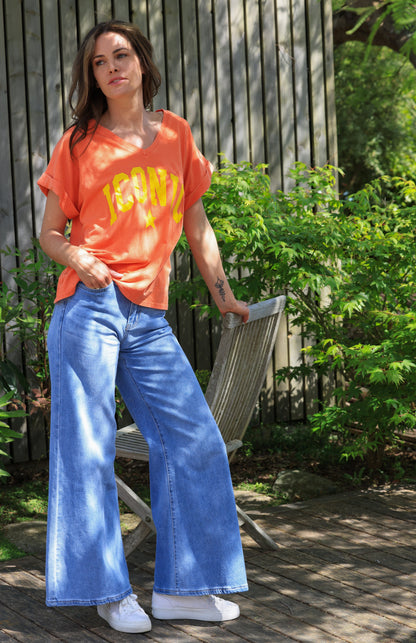 T-shirt Maëlys - ICONIC oversize mandarine