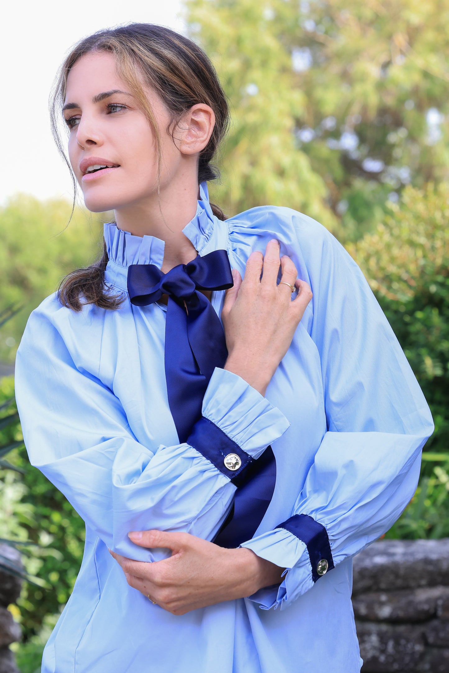 Blouse Blandine - ciel noeud marine