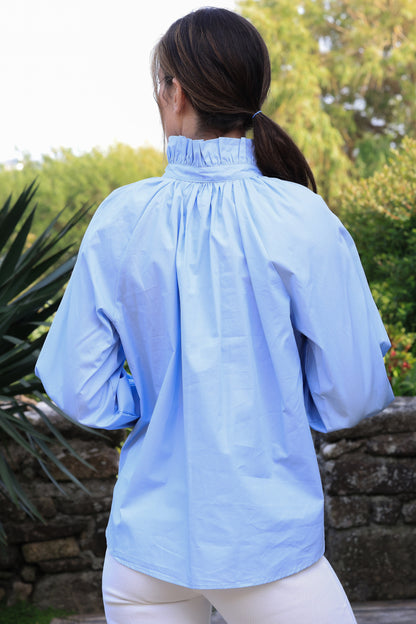 Blouse Blandine - ciel noeud marine