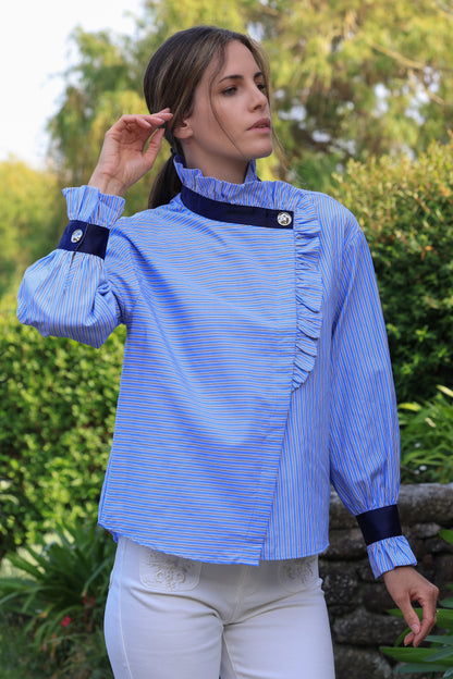 Chemise Colette - asymétrie bleu et marine