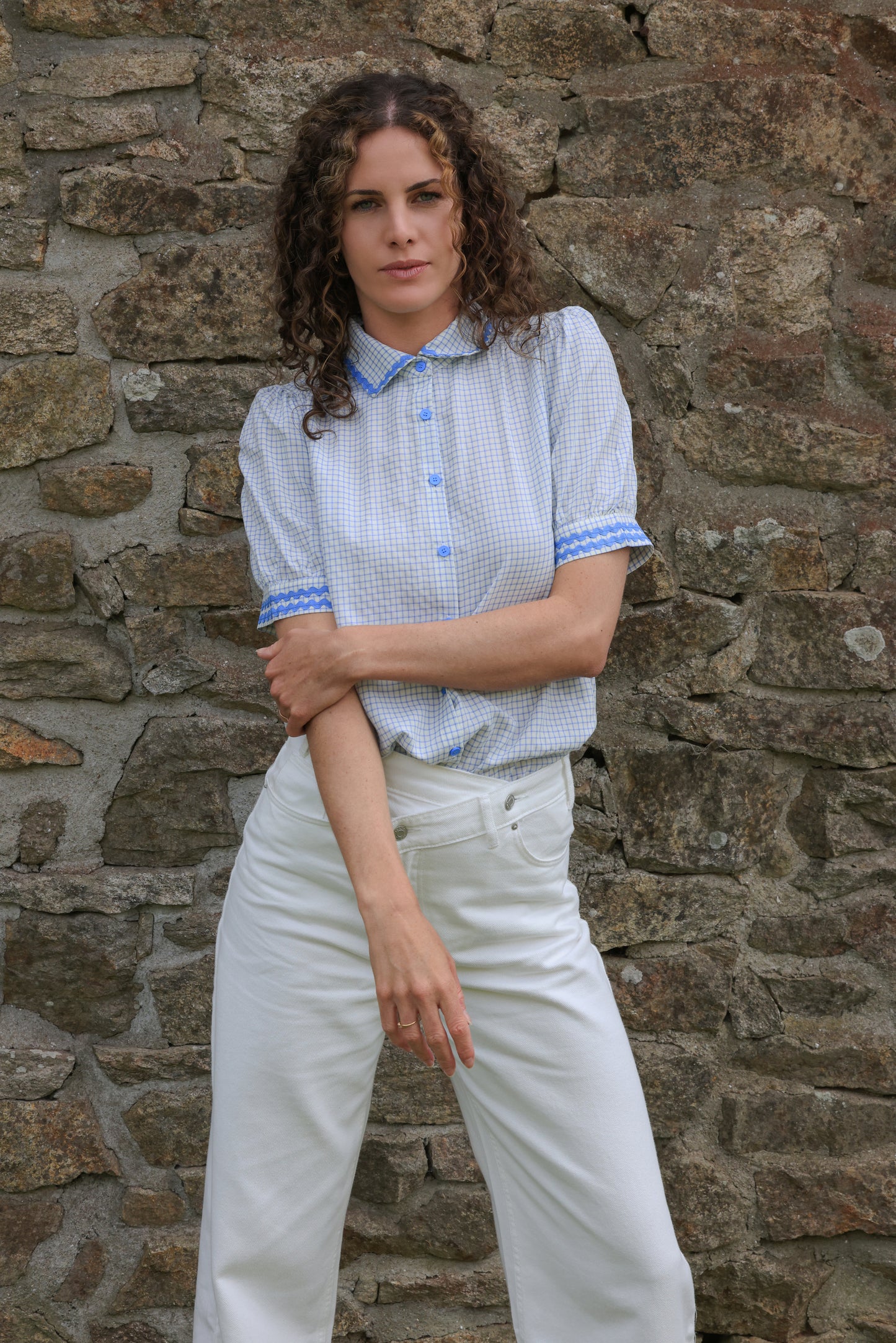 Chemise Denise - vichy bleu