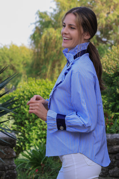 Chemise Colette - asymétrie bleu et marine