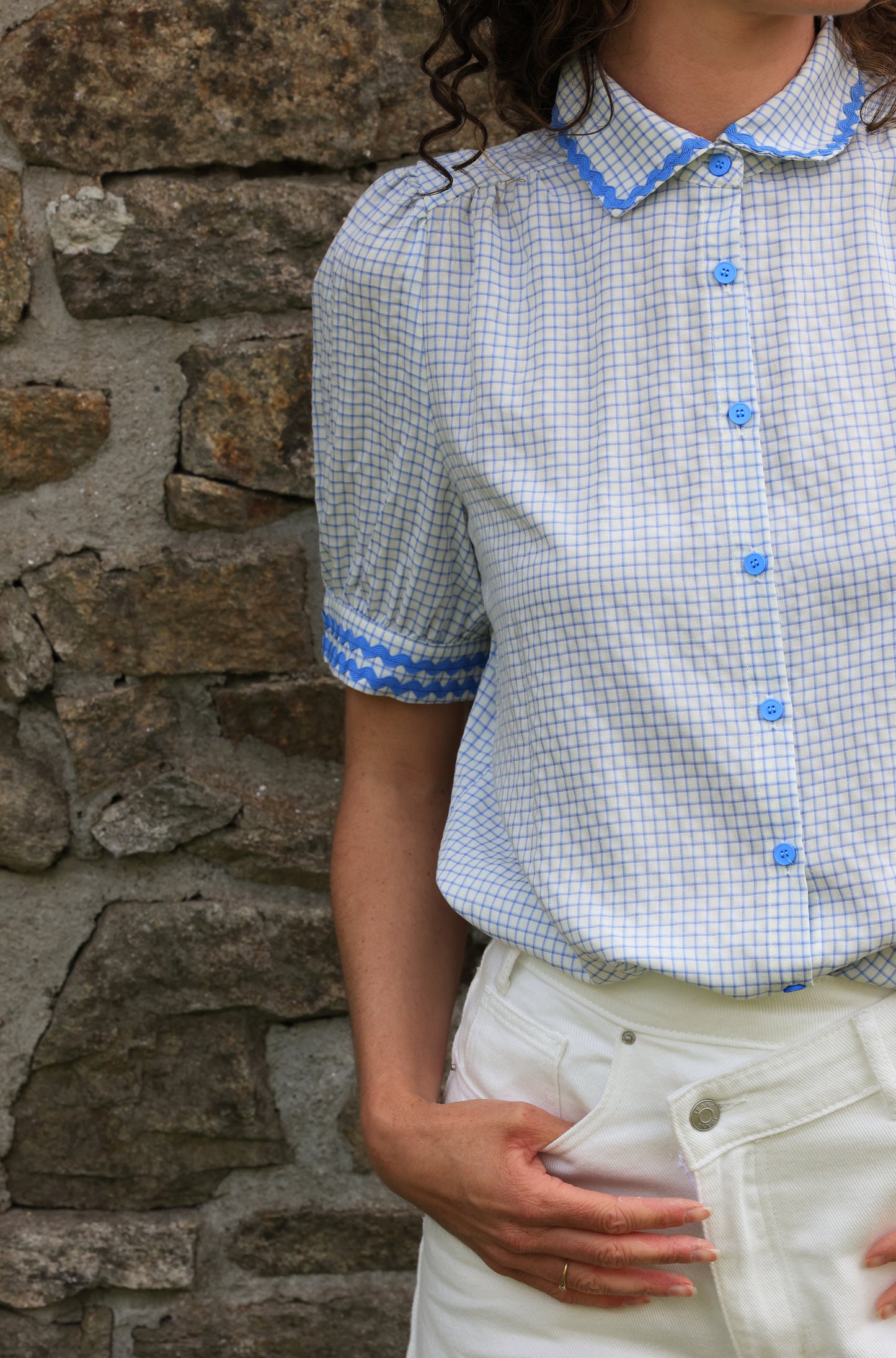 Chemise Denise - vichy bleu