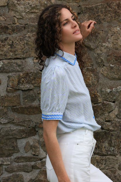 Chemise Denise - vichy bleu