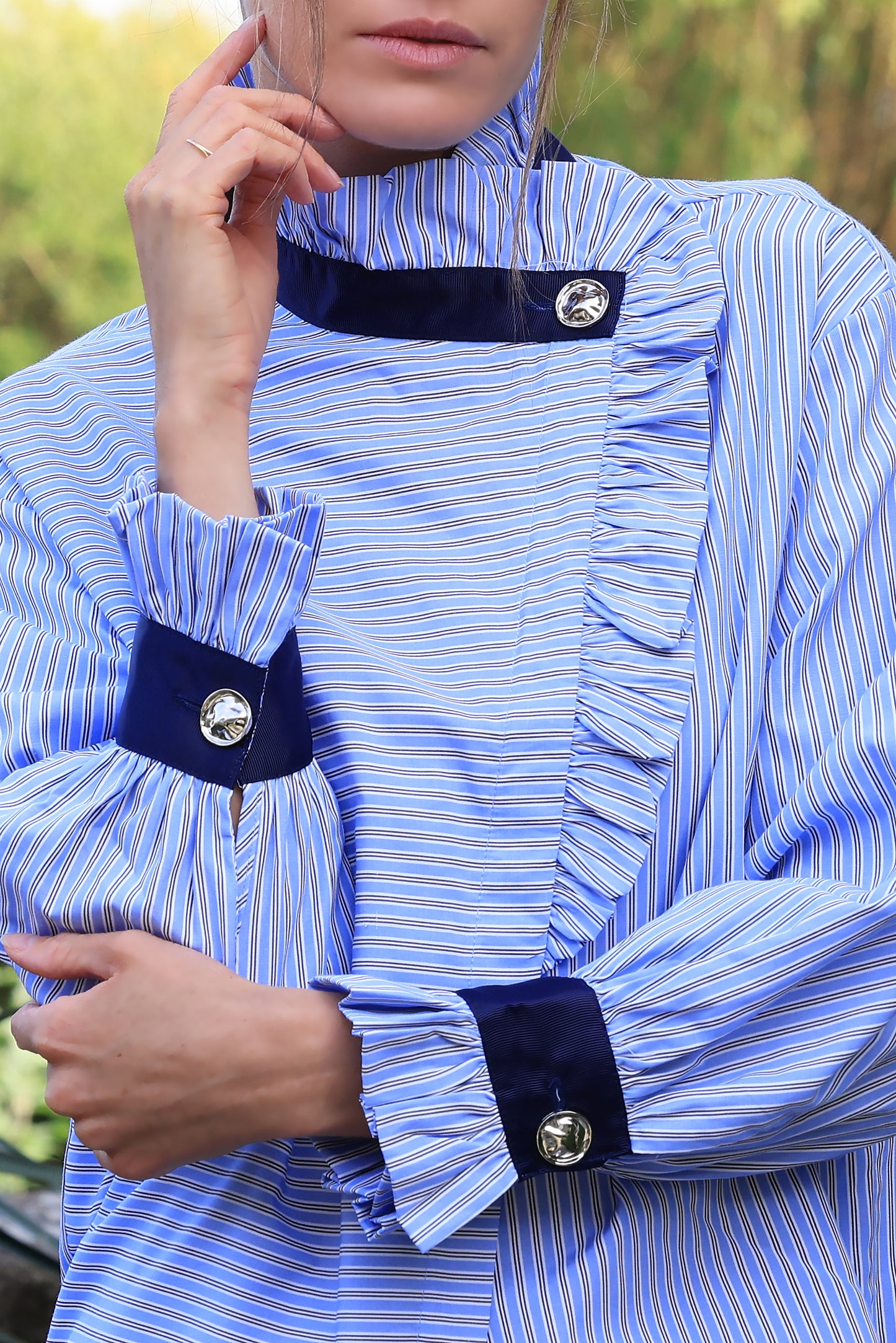 Chemise Colette - asymétrie bleu et marine