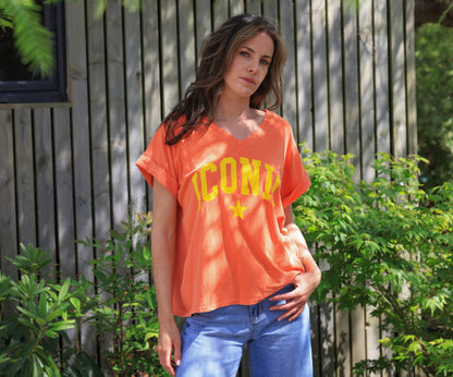 T-shirt Maëlys - ICONIC oversize mandarine