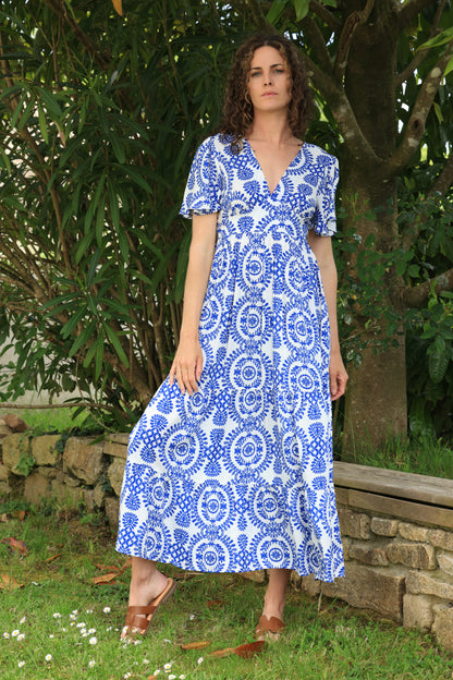 Robe Candice - imprimé azuléen