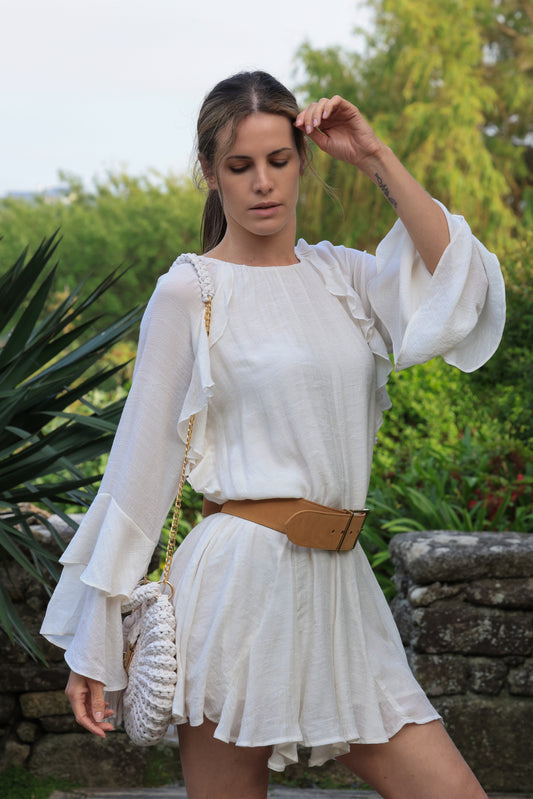 Robe Isaure - beige vaporeux