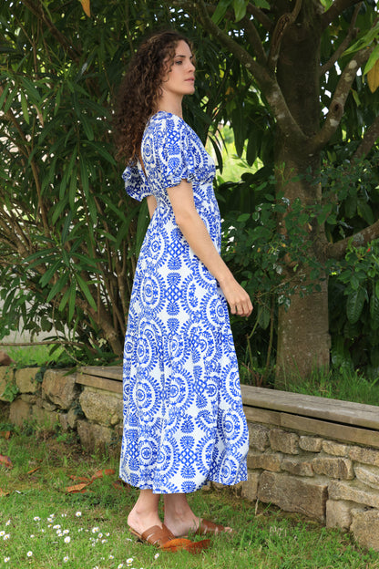 Robe Candice - imprimé azuléen