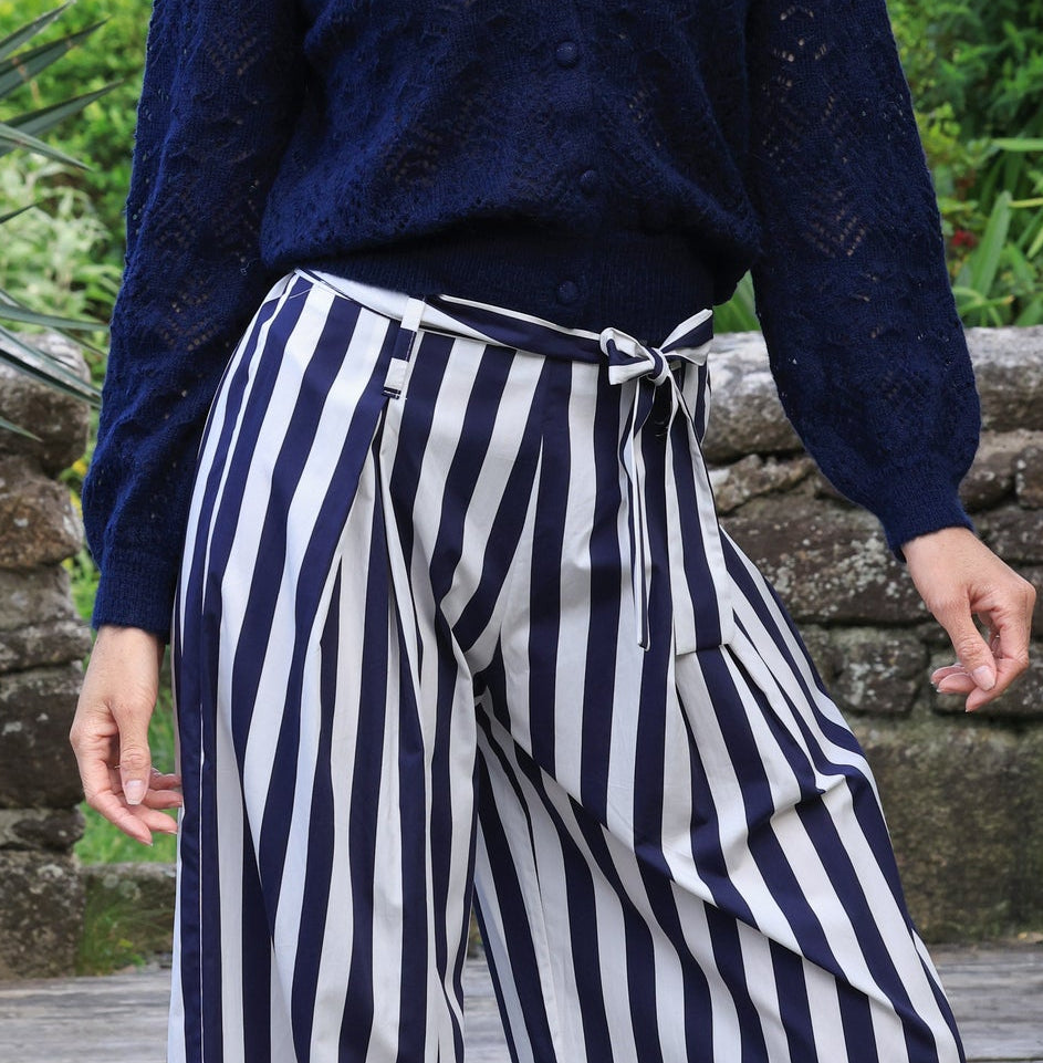 Pantalon Edith - rayures marine