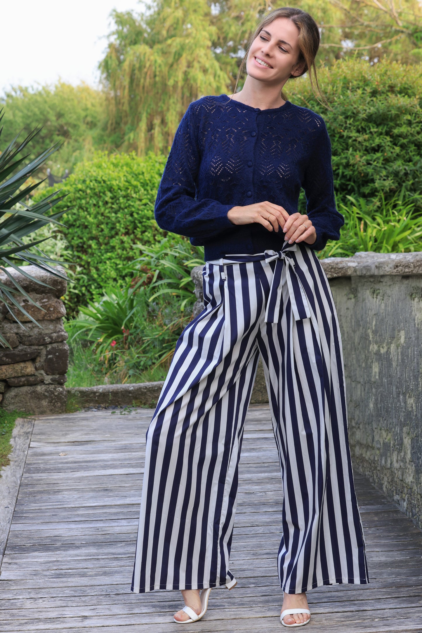 Pantalon Edith - rayures marine