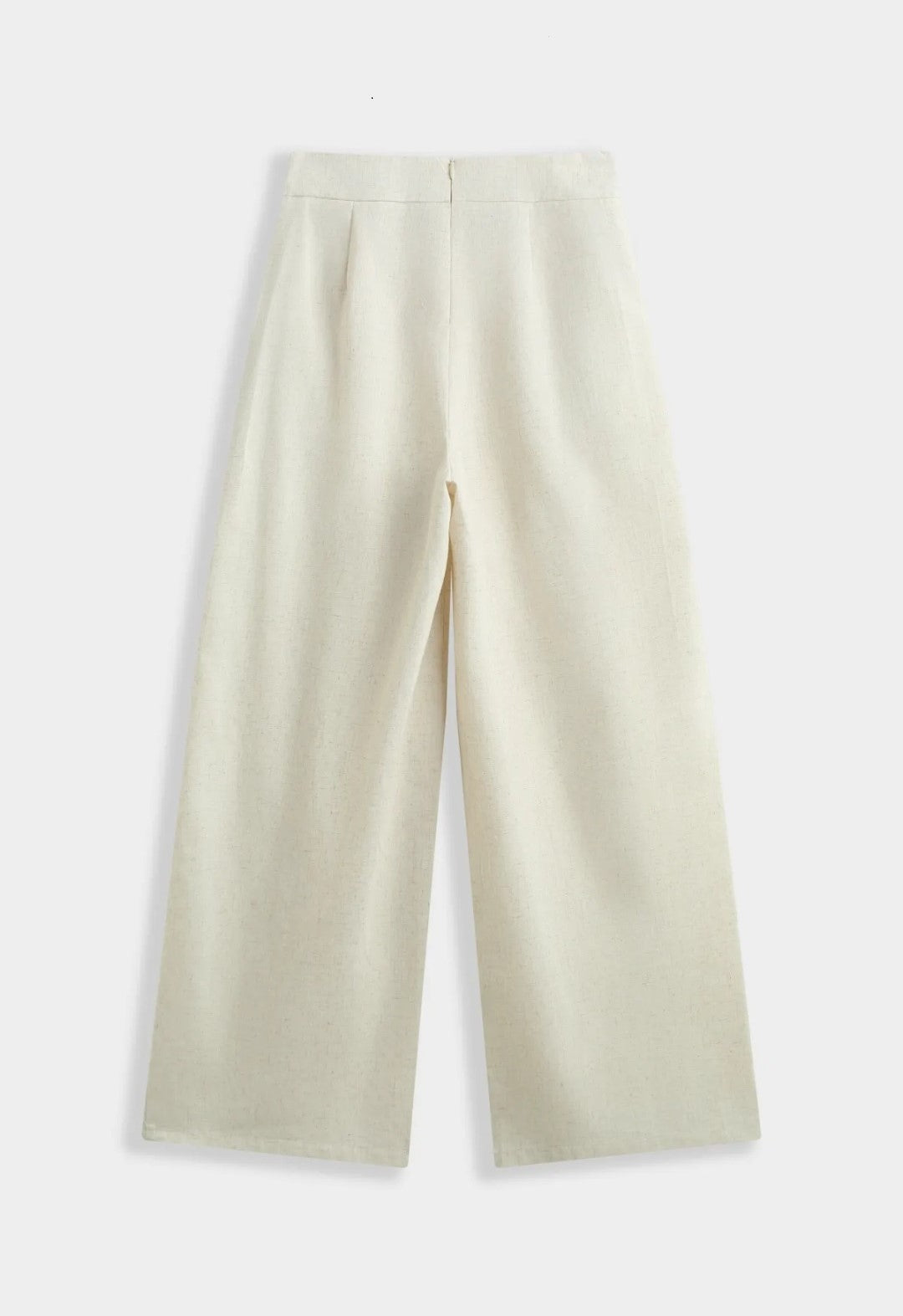 Pantalon large Sixtine crème lin viscose - vue arrière
