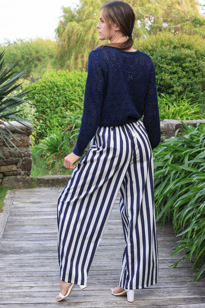 Pantalon Edith - rayures marine