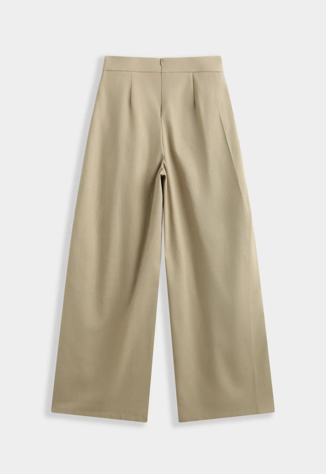 Pantalon Sixtine beige sable lin viscose coupe ample - vue arrière
