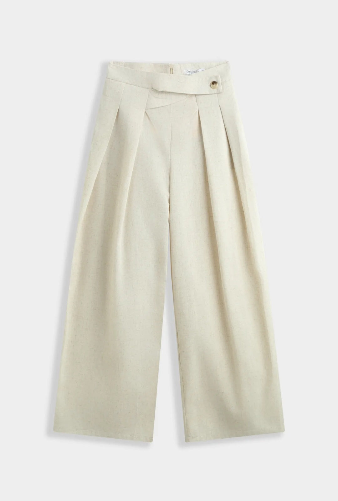 Pantalon Sixtine crème coupe ample fluide - vue de face
