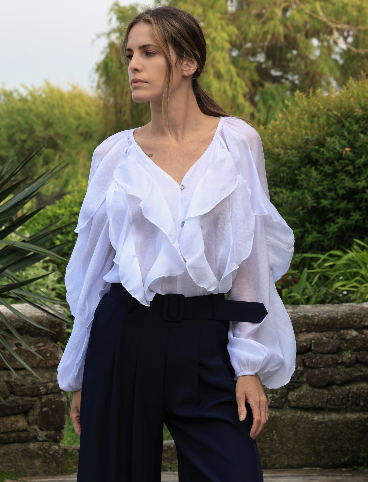 Blouse Eloïse - volants blanc