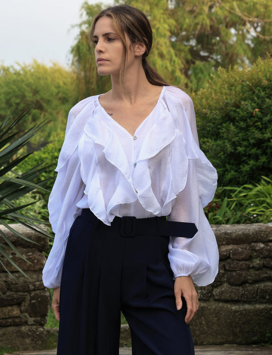 Blouse Eloïse - volants blanc