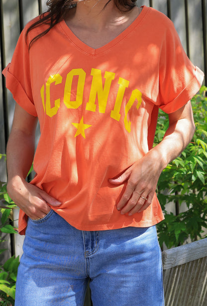 T-shirt Maëlys - ICONIC oversize mandarine